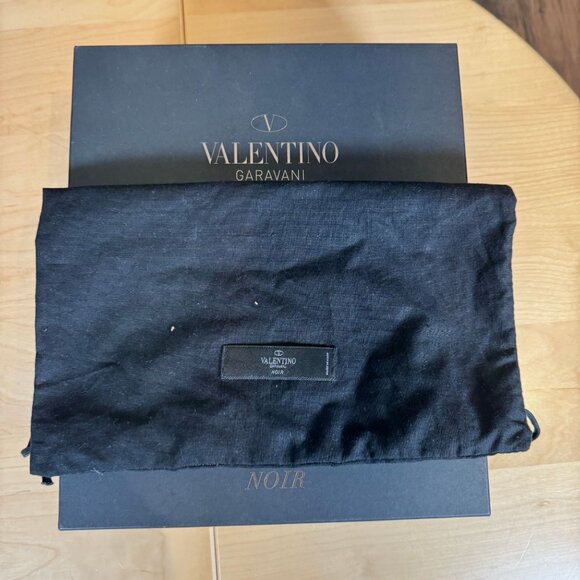 Valentino Garavani Noir Rockstud Caged Pointed Toe Stiletto Heels Size 38.5 - Picture 5 of 12